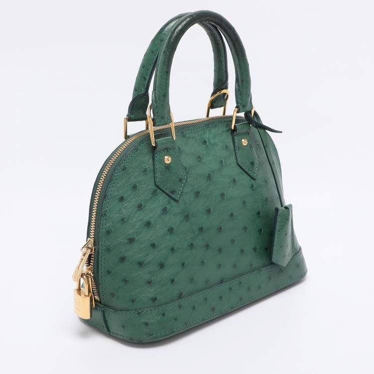 مملوكة مسبقًا Louis Vuitton Green Ostrich Alma BB Bag