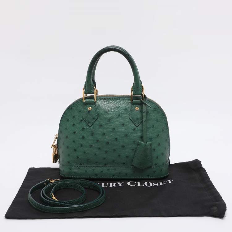 مملوكة مسبقًا Louis Vuitton Green Ostrich Alma BB Bag