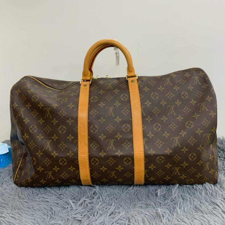 Pre Owned Louis Vuitton Brown Monogram Keepall 55