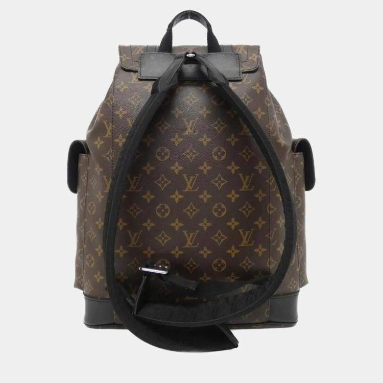 Pre Owned Louis Vuitton Christopher MM Monogram Macassar Coated Canvas Backpack