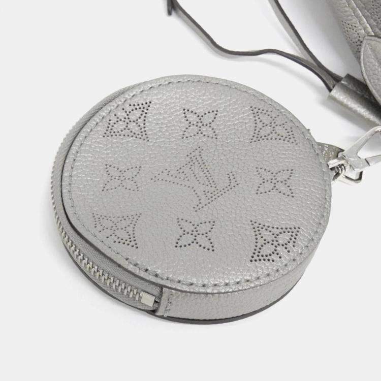Pre Owned Louis Vuitton Bella Metallic Grey Mahina Leather Shoulder Bag