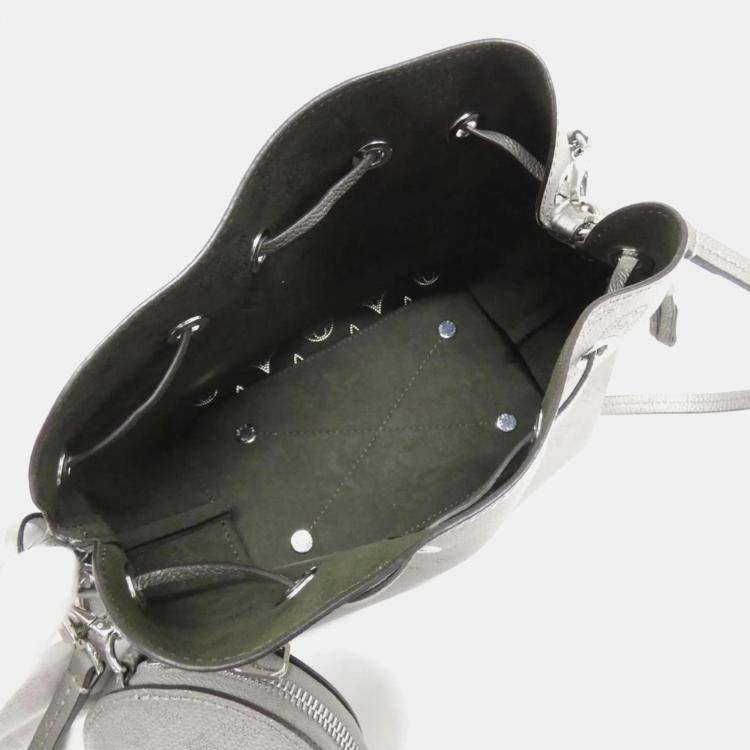 Pre Owned Louis Vuitton Bella Metallic Grey Mahina Leather Shoulder Bag