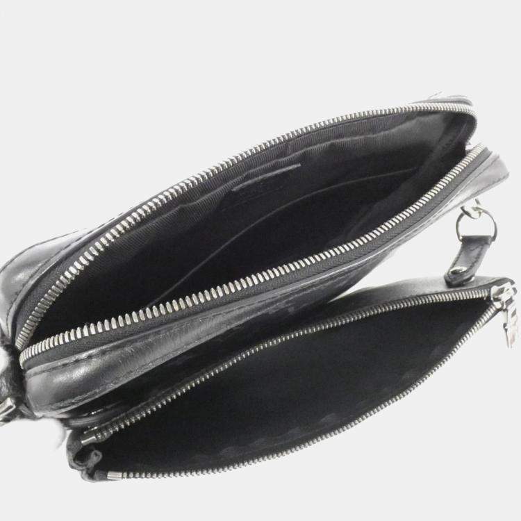Pre Owned Louis Vuitton Trio Messenger Gris Monogram Eclipse Reverse Coated Canvas Shoulder Bag