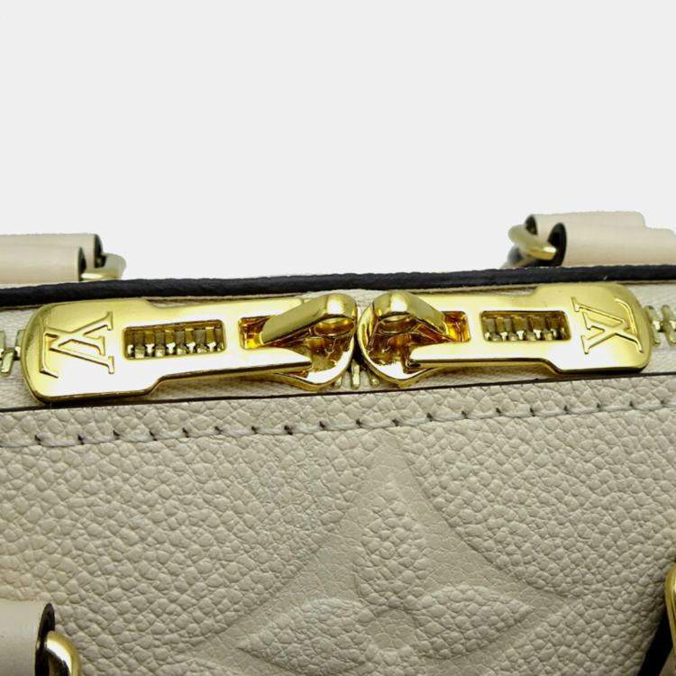 Pre Owned Louis Vuitton Speedy Bandouliere 20 Cream Monogram Empreinte Leather Boston Bag