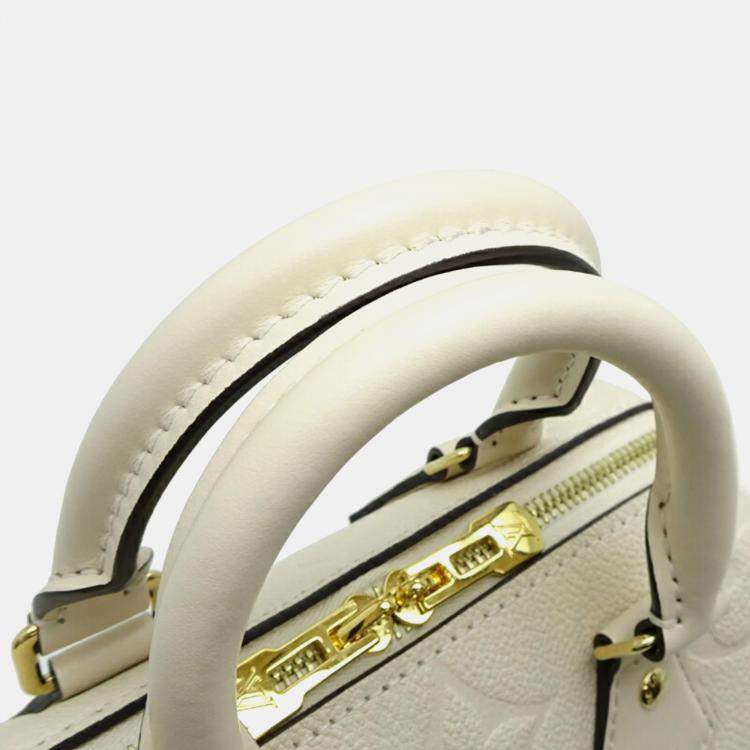 Pre Owned Louis Vuitton Speedy Bandouliere 20 Cream Monogram Empreinte Leather Boston Bag