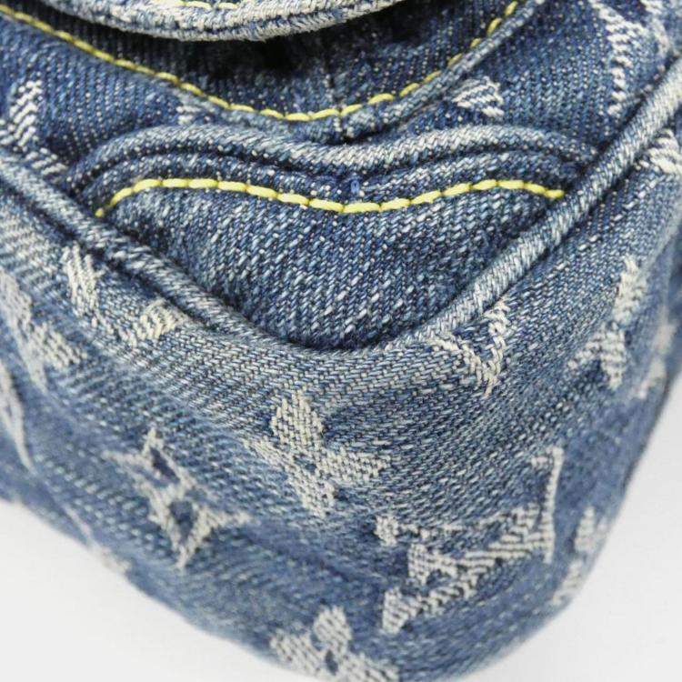 Pre Owned Louis Vuitton Camera Blue Monogram Denim Shoulder Bag