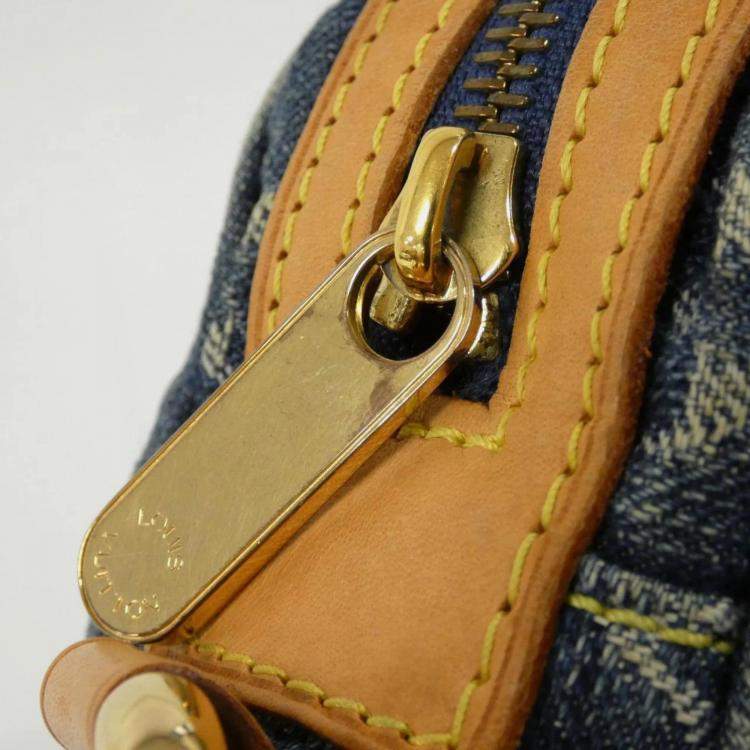 Pre Owned Louis Vuitton Camera Blue Monogram Denim Shoulder Bag