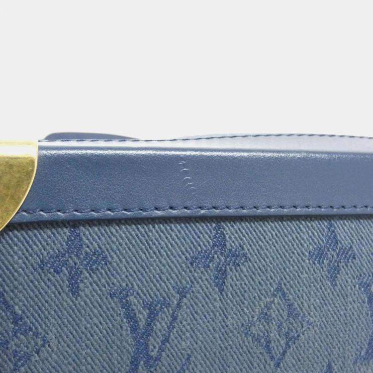 Pre Owned Louis Vuitton Soft Trunk Blue Monogram Denim Shoulder Bag
