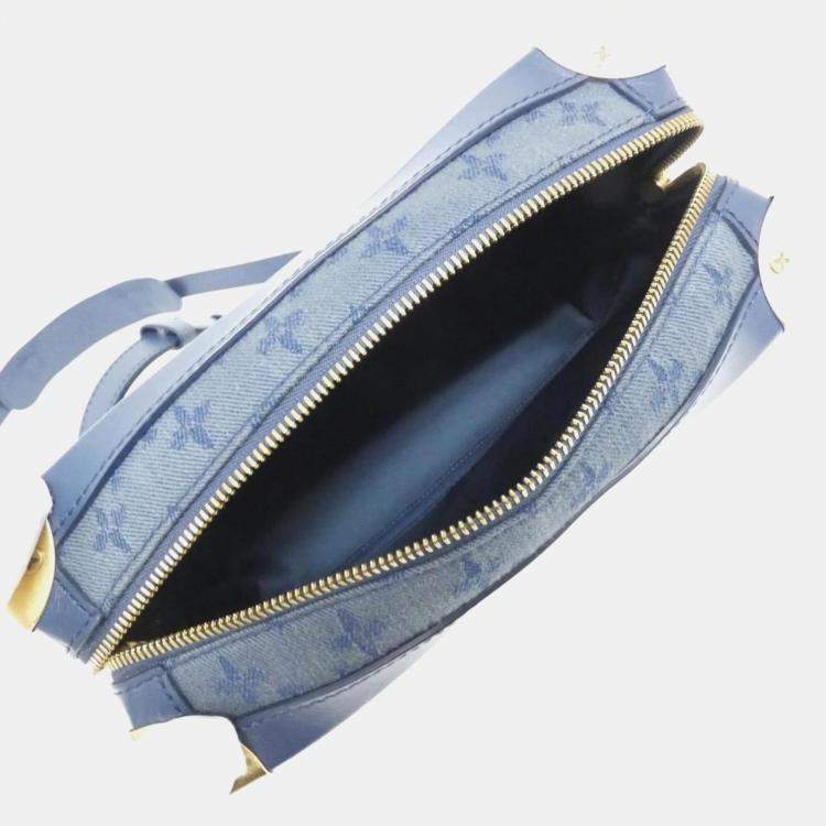 Pre Owned Louis Vuitton Soft Trunk Blue Monogram Denim Shoulder Bag