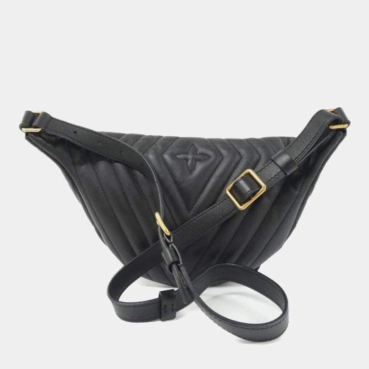Pre Owned Louis Vuitton New Wave Black Leather Bumbag