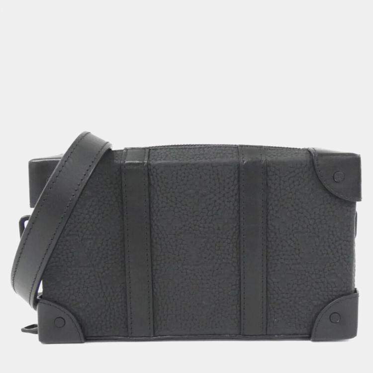Pre Owned Louis Vuitton Soft Trunk Wallet Black Taurillon Monogram Leather Shoulder Bag
