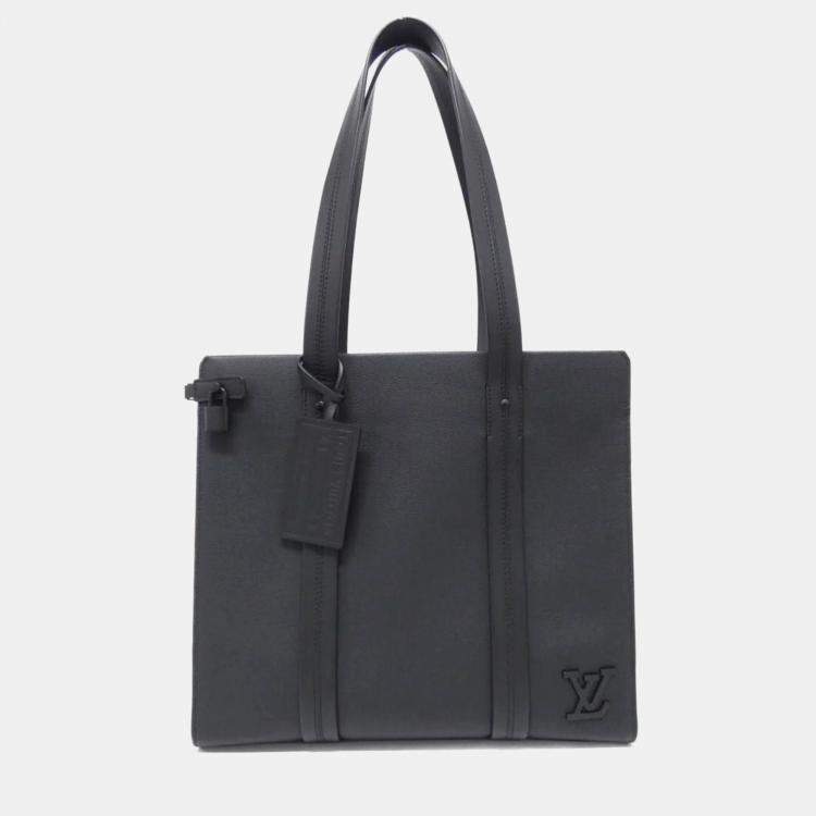 Pre Owned Louis Vuitton Take Off Tote Black Aerogram Leather Handbag