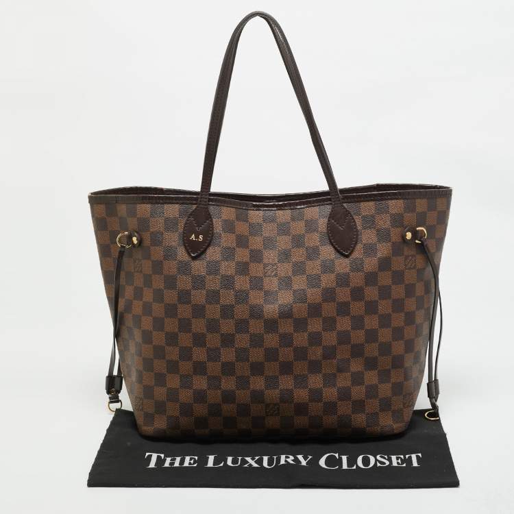 Pre Owned Louis Vuitton Damier Ebene Canvas Neverfull MM Bag