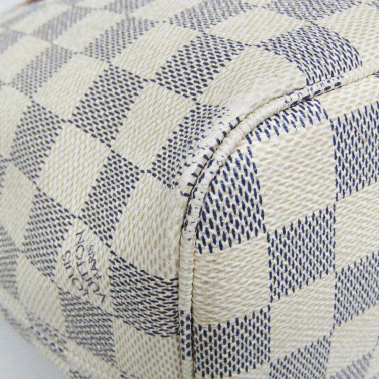 Pre Owned Louis Vuitton Neverfull PM Off-white Damier Azur Canvas Tote Bag