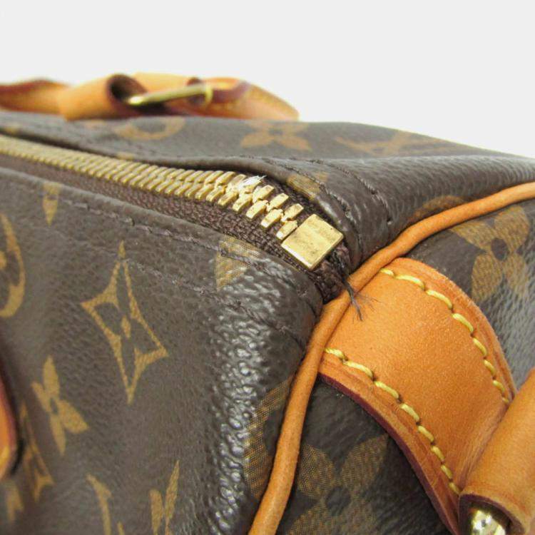 Pre Owned Louis Vuitton Speedy Bandouliere 30 Brown Canvas Handbag