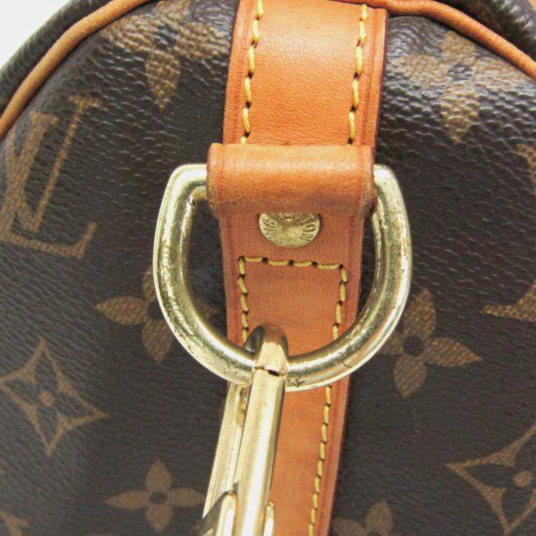 Pre Owned Louis Vuitton Speedy Bandouliere 30 Brown Canvas Handbag