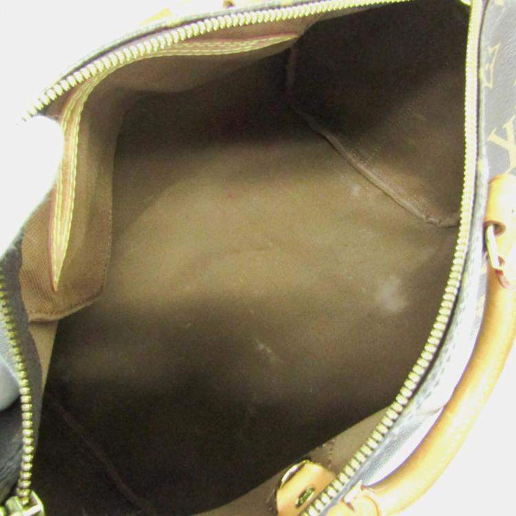 Pre Owned Louis Vuitton Speedy Bandouliere 30 Brown Canvas Handbag