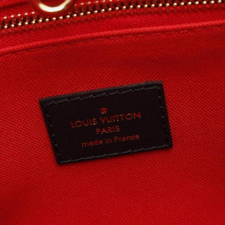 Pre Owned Louis Vuitton On The Go PM Brown Beige Monogram Reverse Coated Canvas Tote Bag
