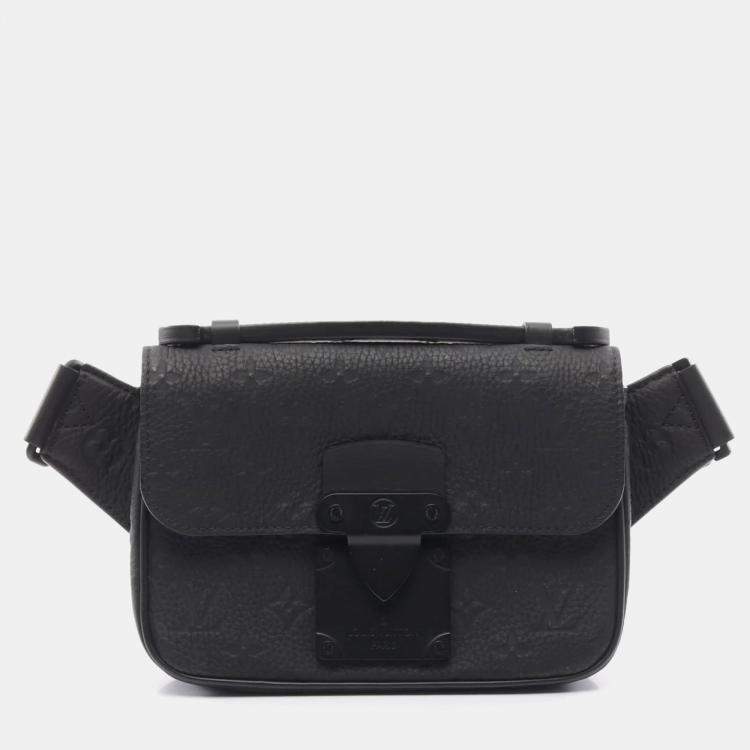 Pre Owned Louis Vuitton S-Lock Black Leather Shoulder Bag