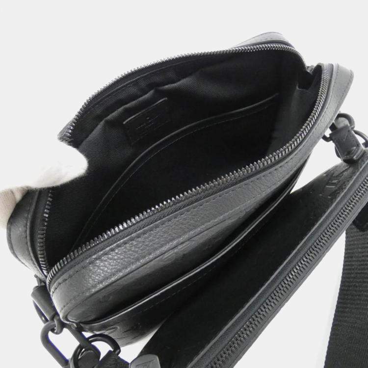 Pre Owned Louis Vuitton Black Leather Trio Messenger Shoulder Bag