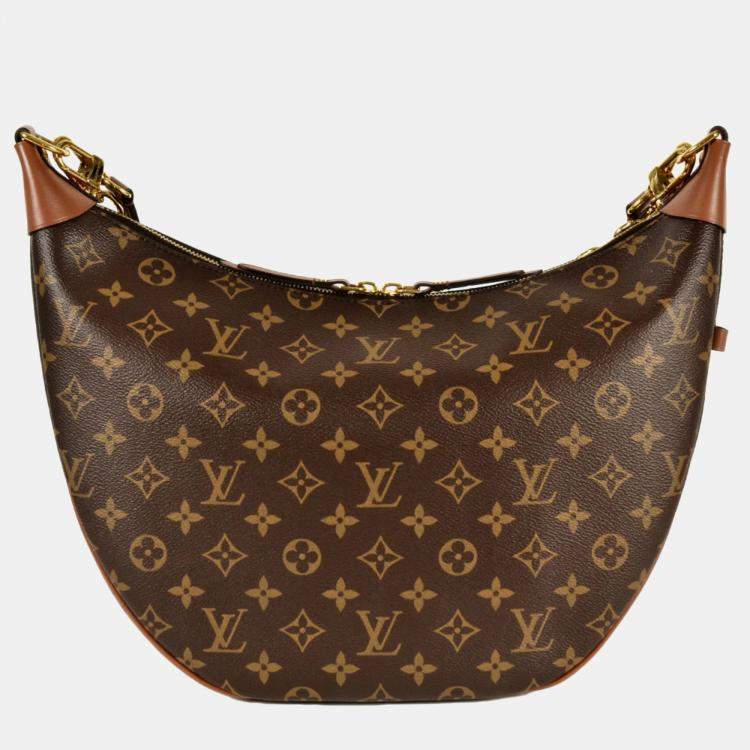 Pre Owned Louis Vuitton Loop Brown Monogram Reverse Canvas Hobo Bag