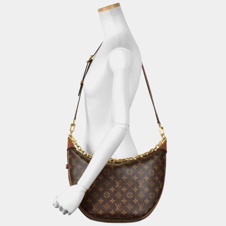 Pre Owned Louis Vuitton Loop Brown Monogram Reverse Canvas Hobo Bag