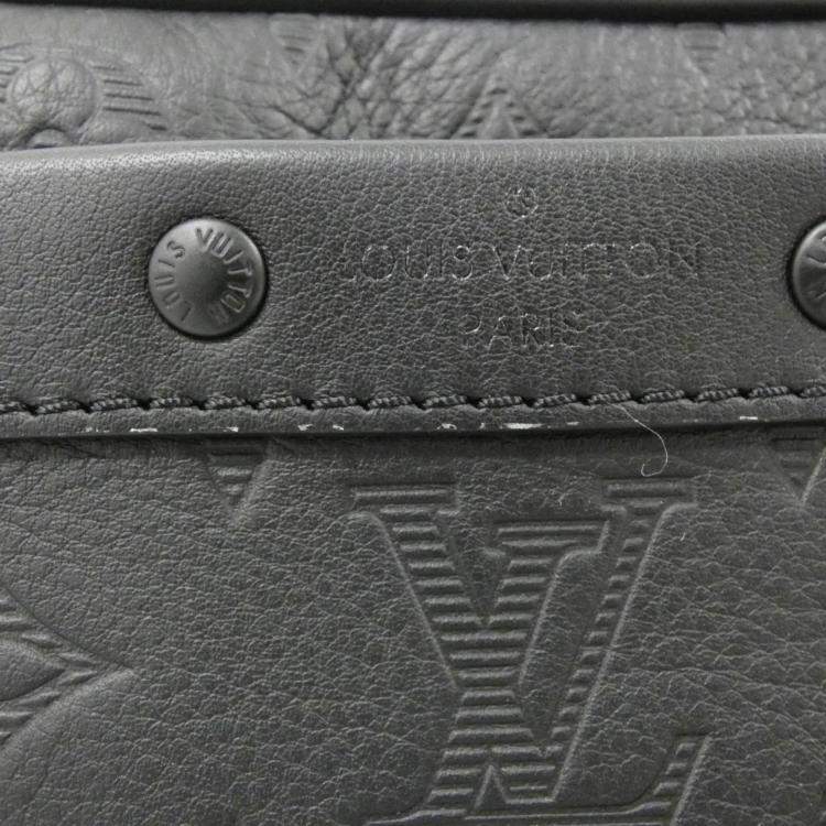 Pre Owned Louis Vuitton Alpha Wearable Wallet Black Monogram Shadow Leather Shoulder Bag