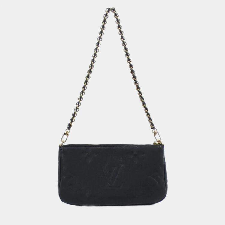 Pre Owned Louis Vuitton Multi Pochette Accessoires Black Leather Shoulder Bag