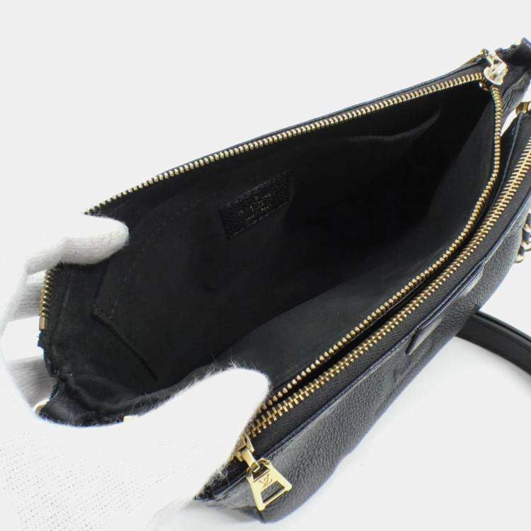 Pre Owned Louis Vuitton Multi Pochette Accessoires Black Leather Shoulder Bag