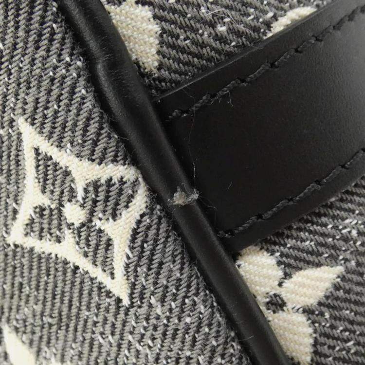 Pre Owned Louis Vuitton Speedy Bandouliere 25 Jacquard Denim Canvas Boston Bag