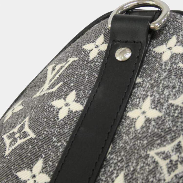 Pre Owned Louis Vuitton Speedy Bandouliere 25 Jacquard Denim Canvas Boston Bag