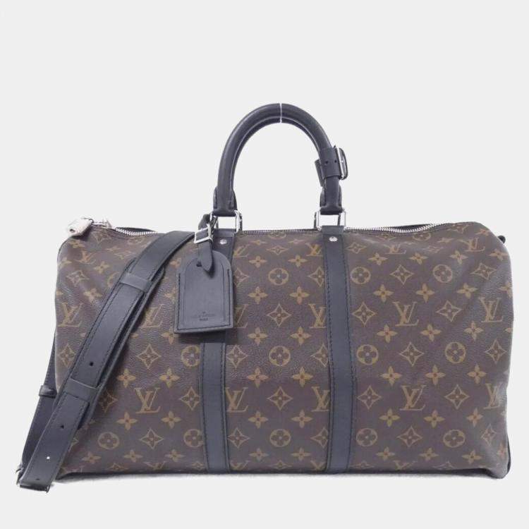 Pre Owned Louis Vuitton Keepall Bandouliere 45 Brown Canvas Boston Bag