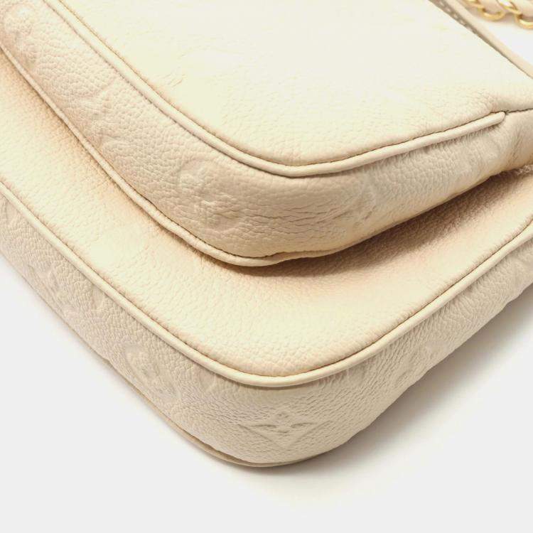 Pre Owned Louis Vuitton Multi Pochette Accessoires Ivory Leather Shoulder Bag