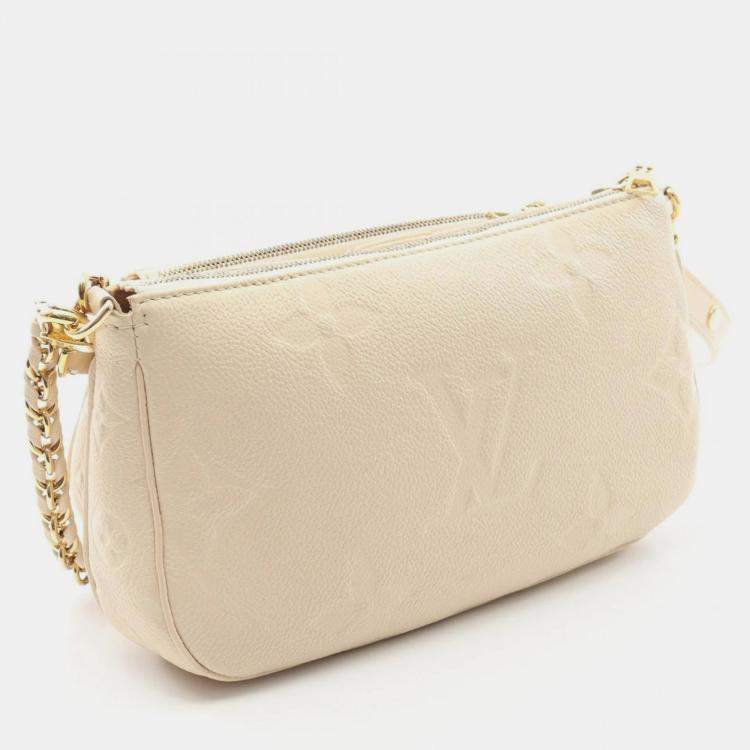 Pre Owned Louis Vuitton Multi Pochette Accessoires Ivory Leather Shoulder Bag