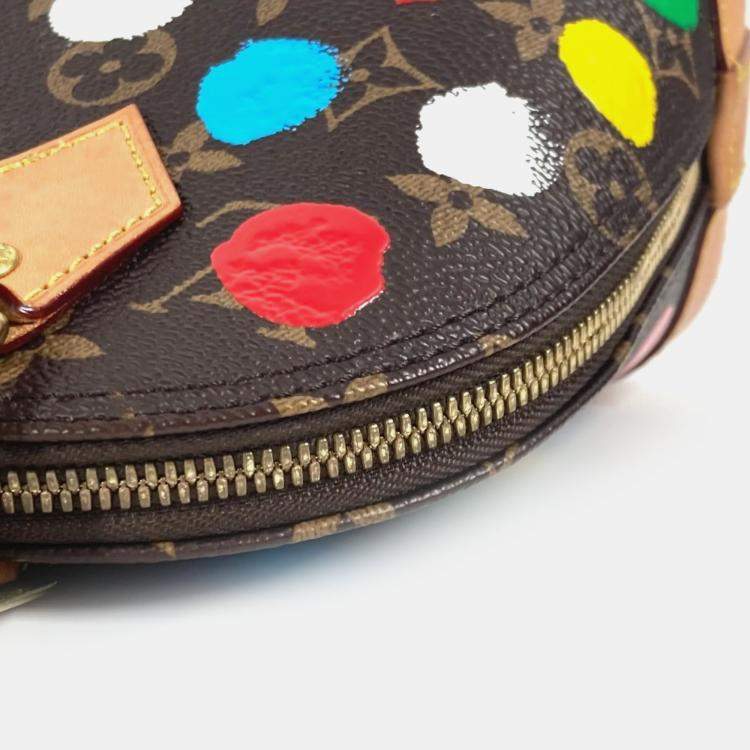 Pre Owned Louis Vuitton Alma BB LV x YK Brown Canvas Crossbody Handbag