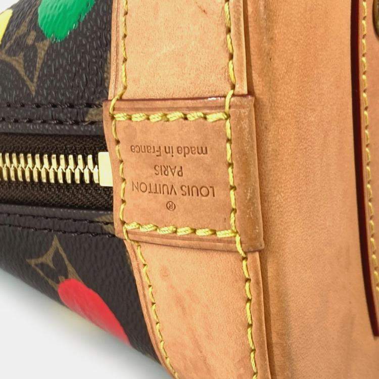 Pre Owned Louis Vuitton Alma BB LV x YK Brown Canvas Crossbody Handbag
