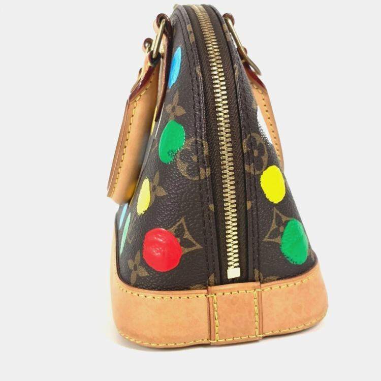 Pre Owned Louis Vuitton Alma BB LV x YK Brown Canvas Crossbody Handbag