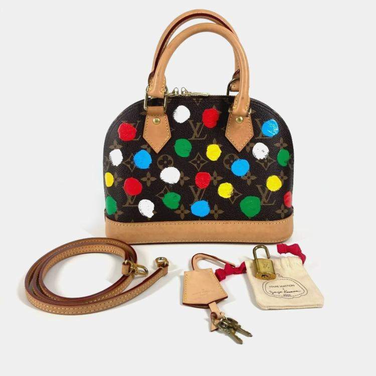 Pre Owned Louis Vuitton Alma BB LV x YK Brown Canvas Crossbody Handbag