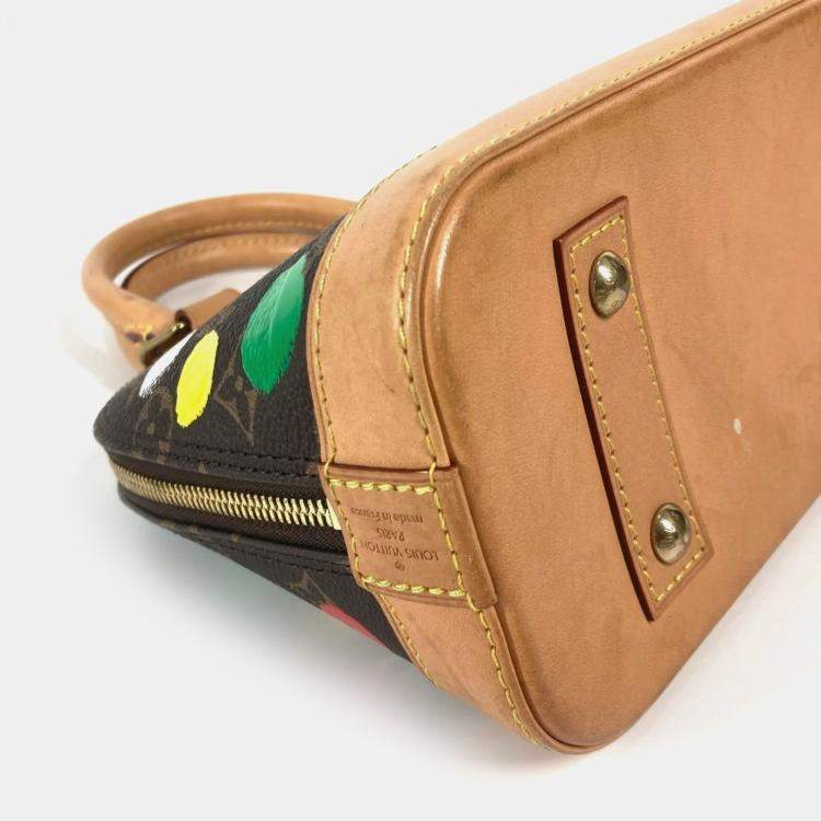 Pre Owned Louis Vuitton Alma BB LV x YK Brown Canvas Crossbody Handbag