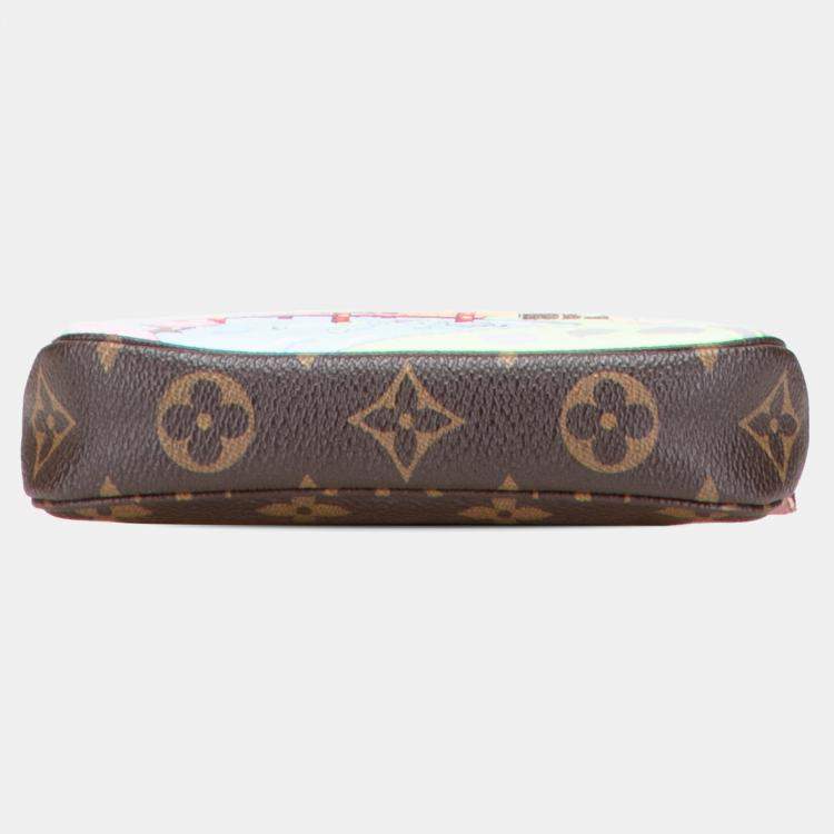 Pre Owned Louis Vuitton Brown Monogram Vivienne Christmas Animation Japanese Garden Mini Pochette Accessoires