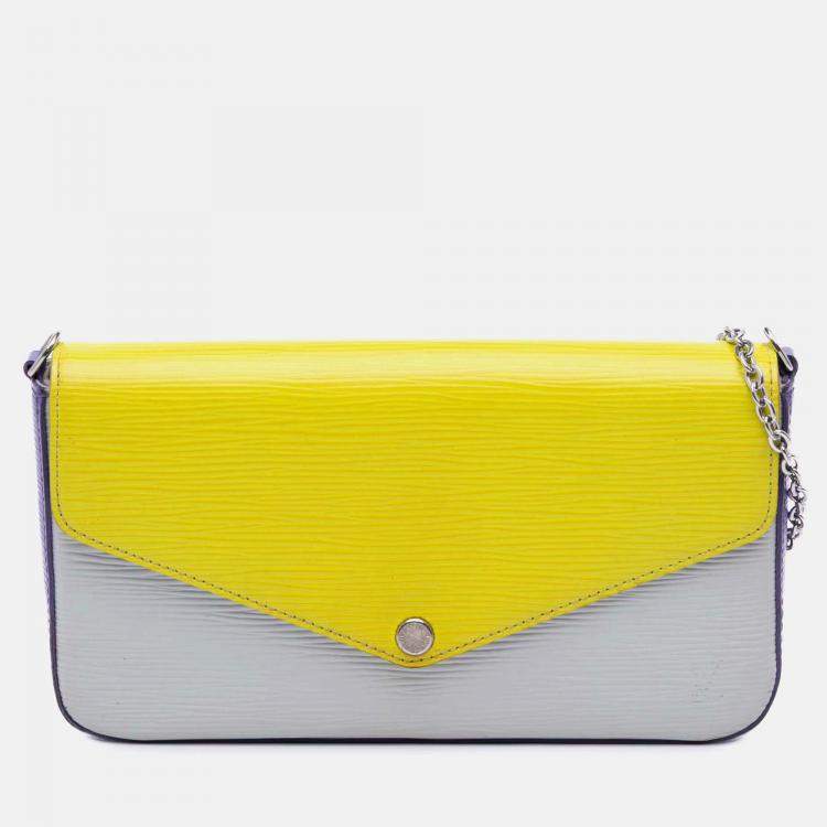 Pre Owned Louis Vuitton Yellow Epi Tricolor Pochette Felicie