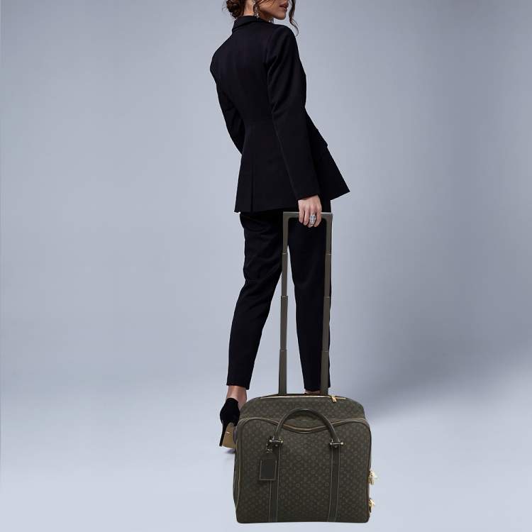 Pre Owned Louis Vuitton Fusain Monogram Idylle Fabric Epopee Rolling Luggage