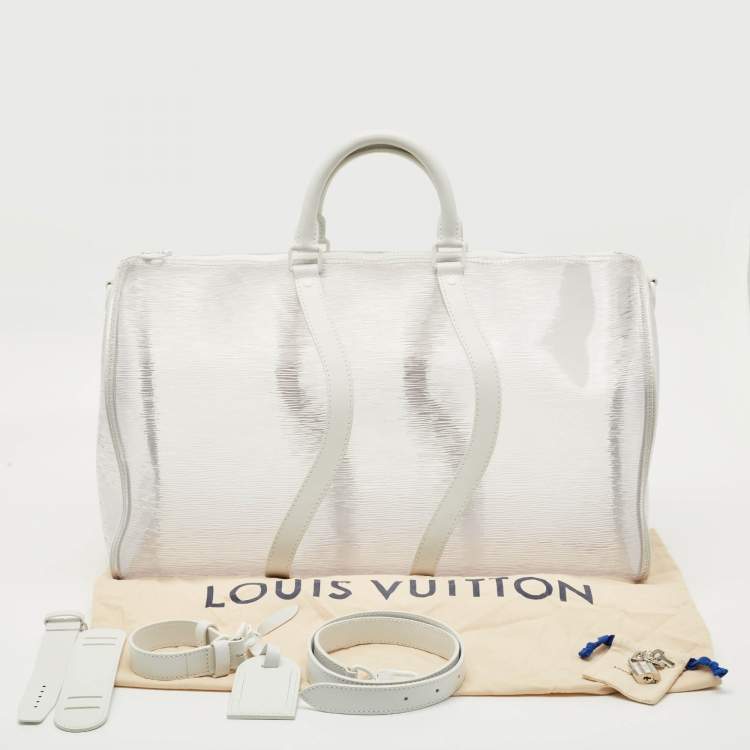 Pre Owned Louis Vuitton Transparent Epi PVC Wavy Keepall Bandouliere 50 Bag