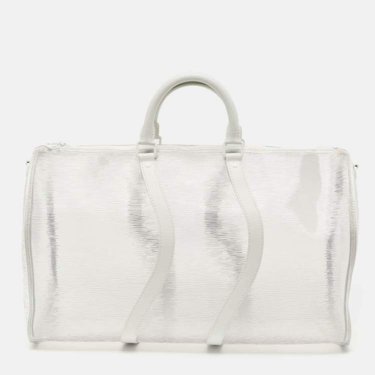 Pre Owned Louis Vuitton Transparent Epi PVC Wavy Keepall Bandouliere 50 Bag