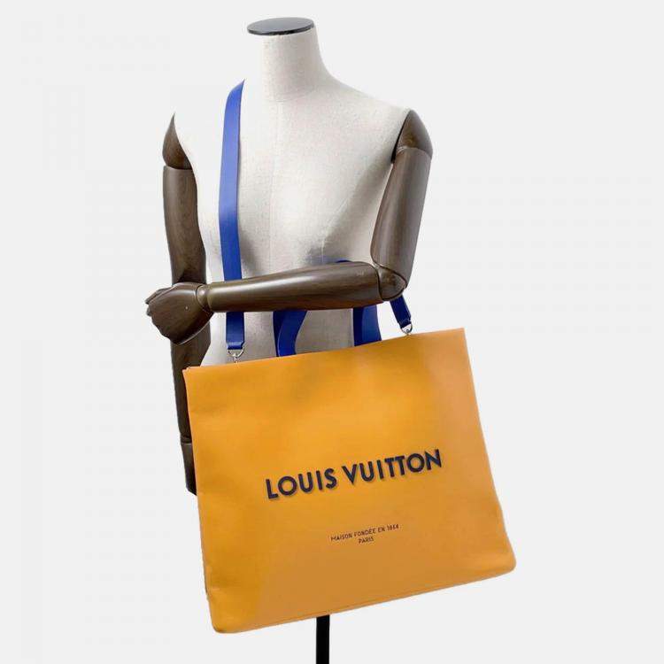 Pre Owned Louis Vuitton Shopper Tote Saffron Leather Size MM