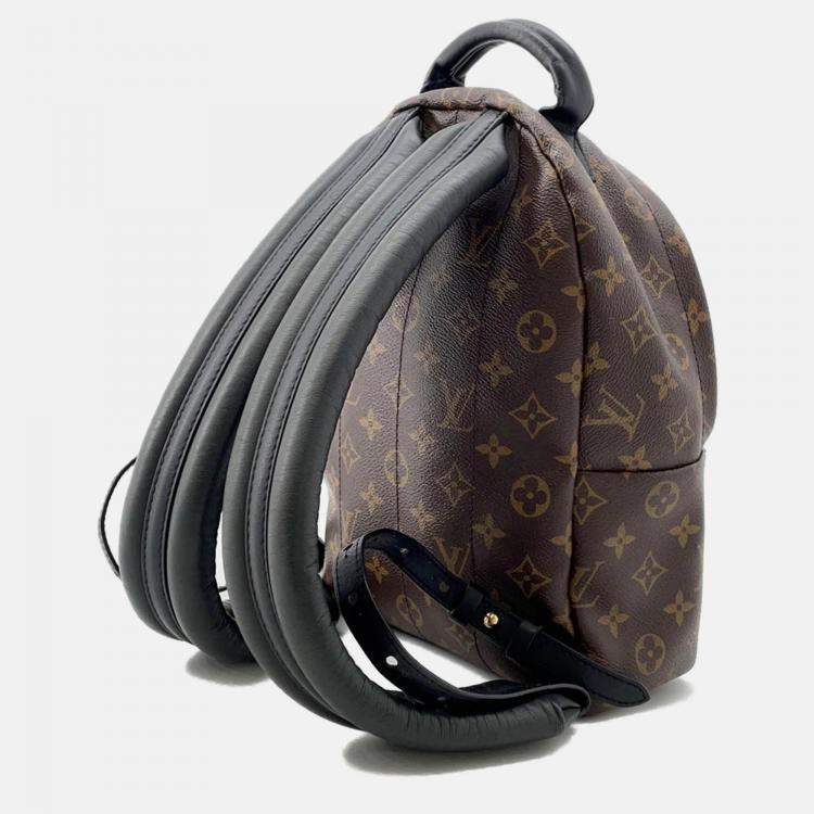 Pre Owned Louis Vuitton Palm Springs Backpack Noir Monogram Size PM 