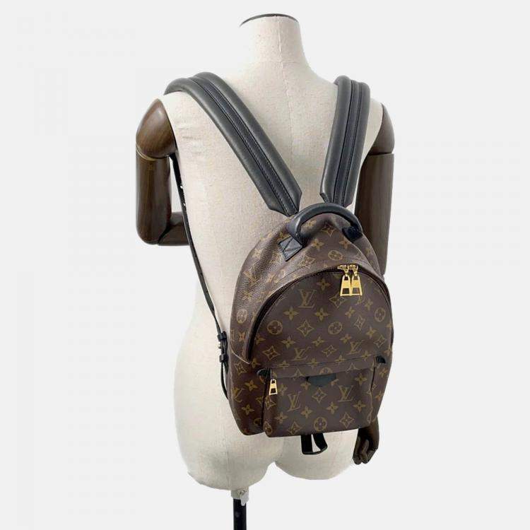 Pre Owned Louis Vuitton Palm Springs Backpack Noir Monogram Size PM 