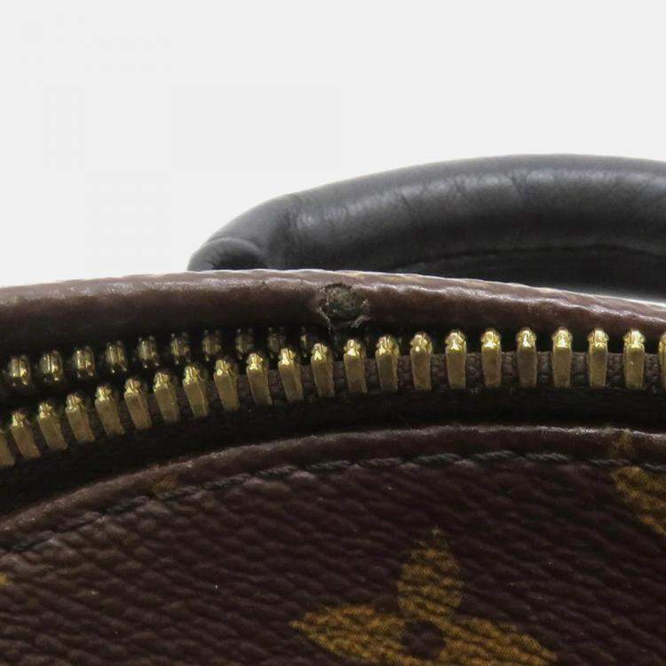 Pre Owned Louis Vuitton Palm Springs Backpack Noir Monogram Size PM 
