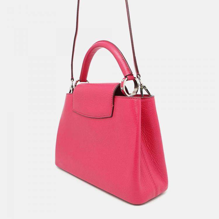 Pre Owned Louis Vuitton Capucines Pink Taurillon Leather Size BB