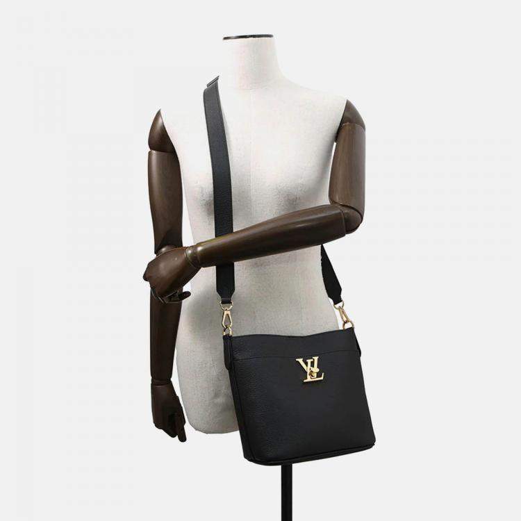Pre Owned Louis Vuitton Padlock & Walk Black Grained Calf Leather